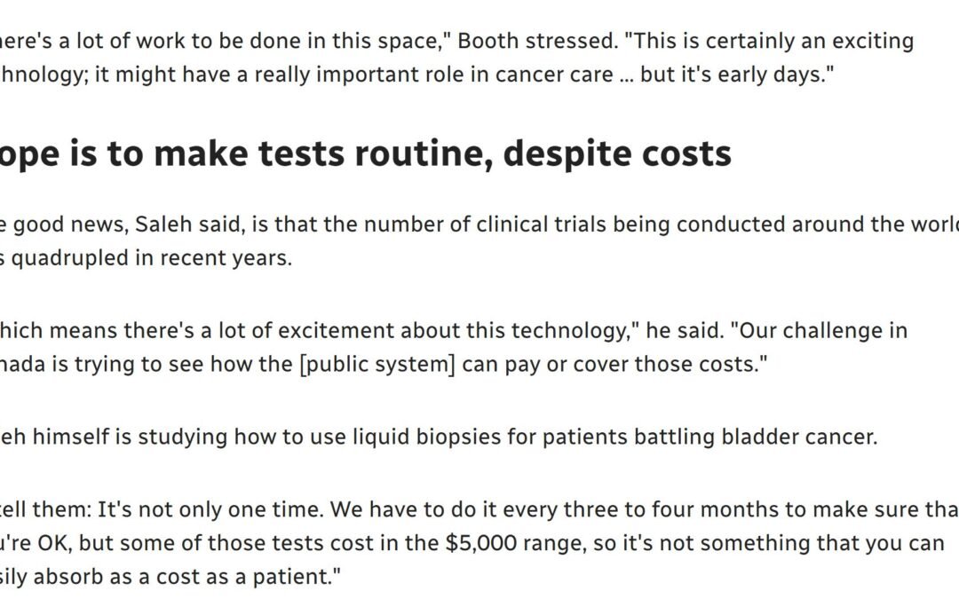 Featured by CBC News: The Future of Cancer Care